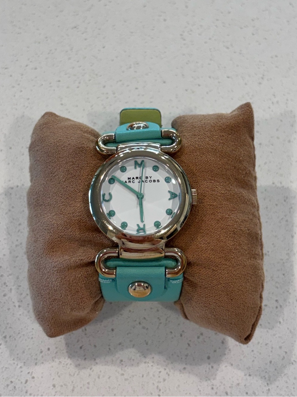 Marc Jacobs Turquoise Leather Strap Watch